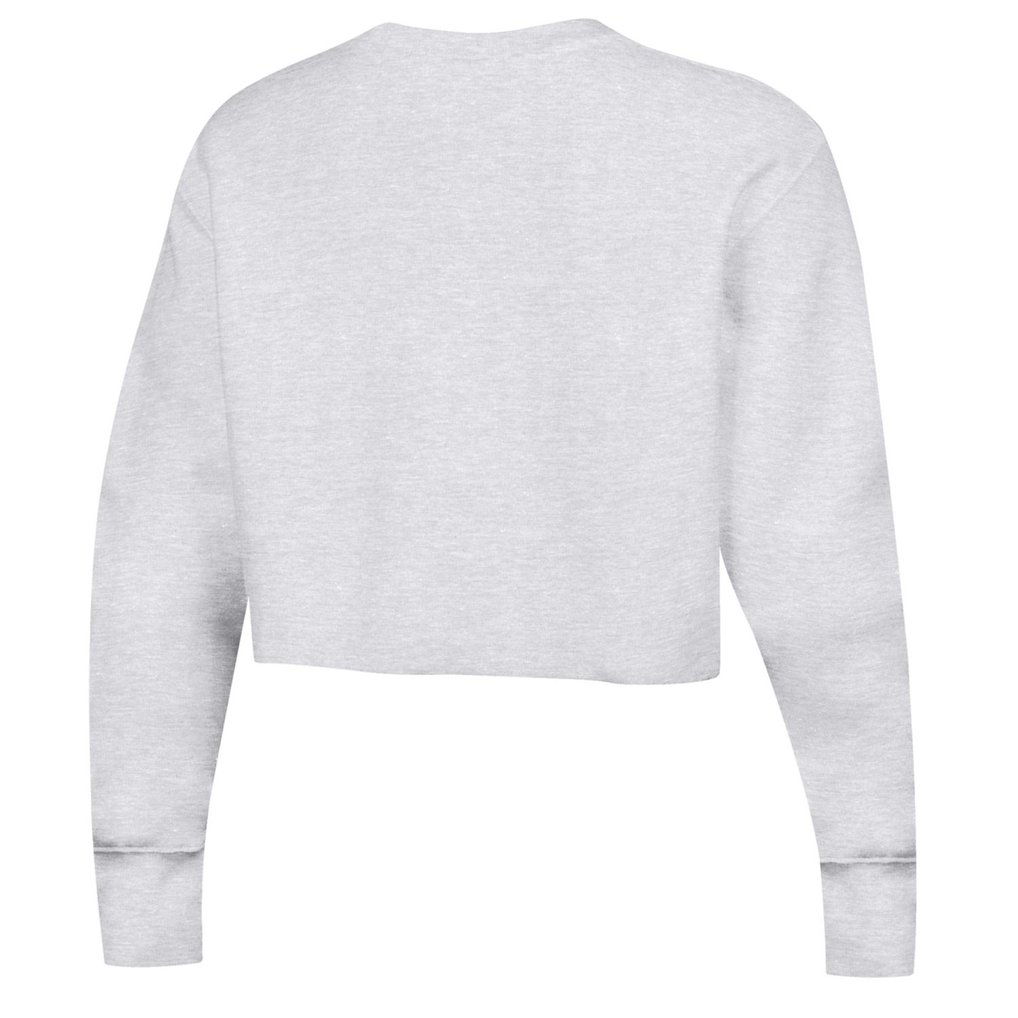 Harvard Crimson Champion Women's Reverse Weave Cropped Pullover Sweatshirt - Heather Gray